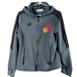 adidas Womens Medium Gray Full-Zip Hoodie Portland Trail Blazers Basketball